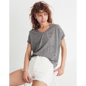 Madewell Embroidered Square Confetti U Neck Tee